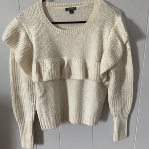 Cream colored ruffle sweater